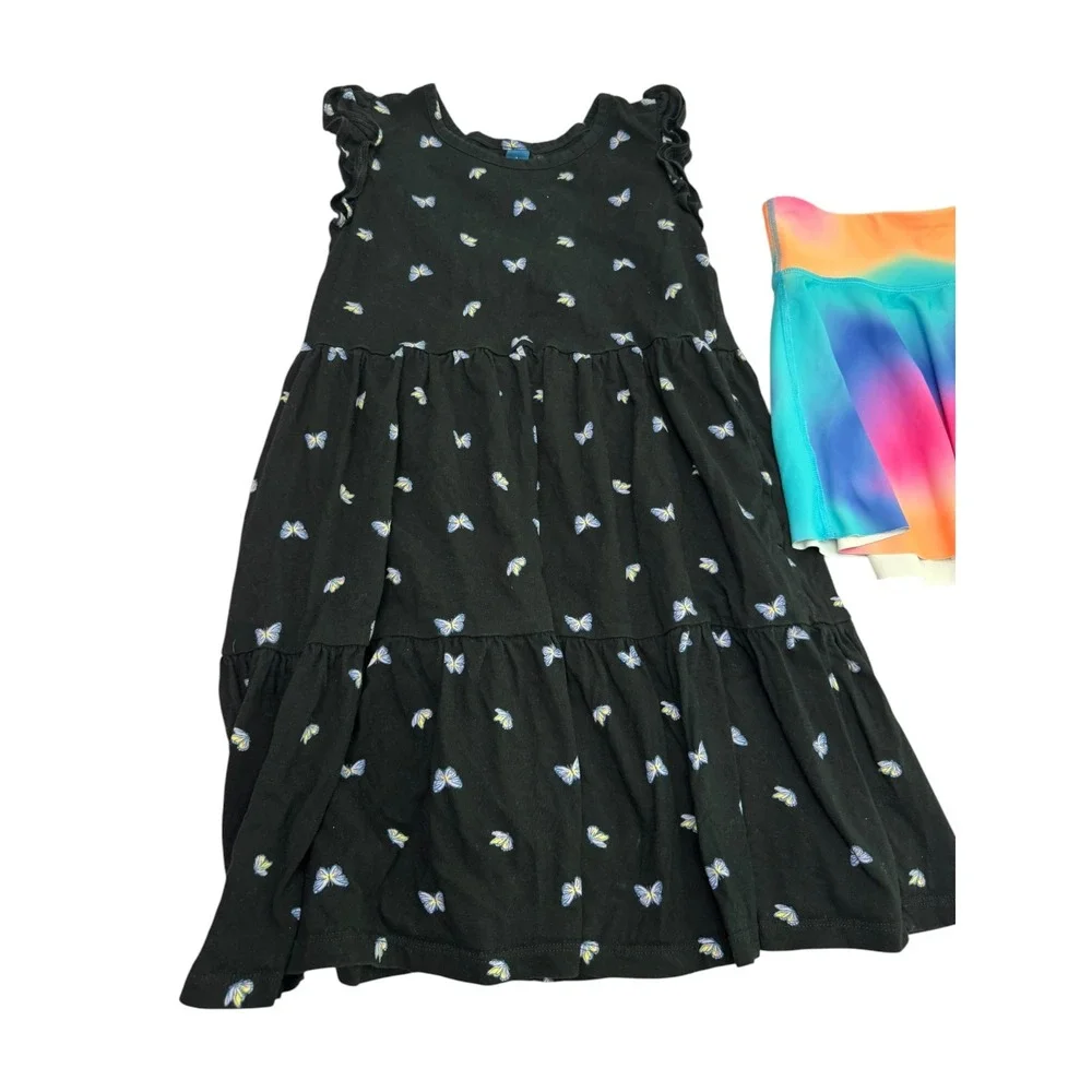 Old Navy Girls Butterfly Dress and Tie Dye Active Skort Bundle‎ Size L 10/12